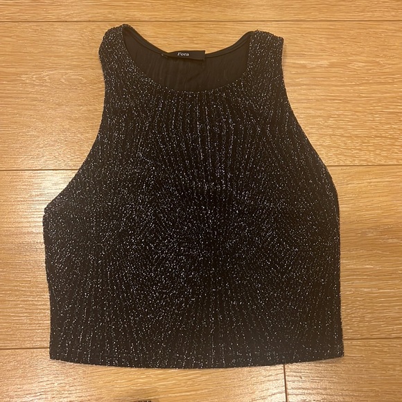 Skirt & Top Set - Black Sparkles, Stretch - Picture 5 of 7